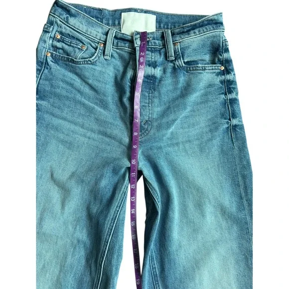 Mother Superior The Enchanter Heel Wide Leg High Rise Jeans Light Blue Wash - Picture 6 of 9